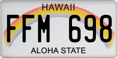 HI license plate FFM698
