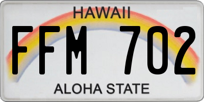 HI license plate FFM702