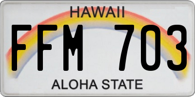 HI license plate FFM703