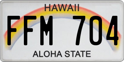 HI license plate FFM704