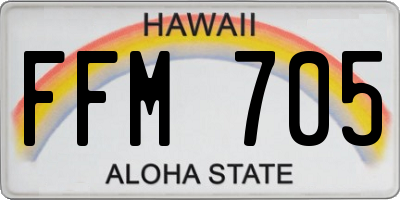 HI license plate FFM705