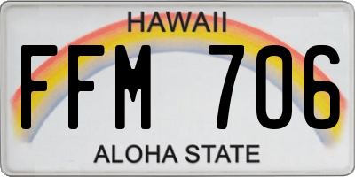 HI license plate FFM706