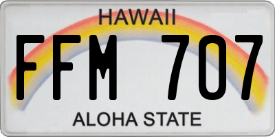 HI license plate FFM707