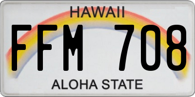 HI license plate FFM708