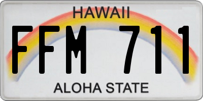 HI license plate FFM711