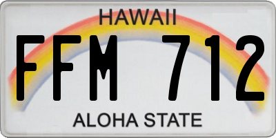 HI license plate FFM712