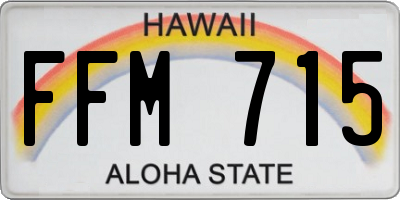 HI license plate FFM715