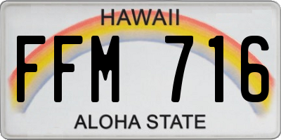 HI license plate FFM716