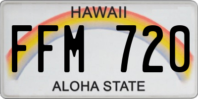 HI license plate FFM720