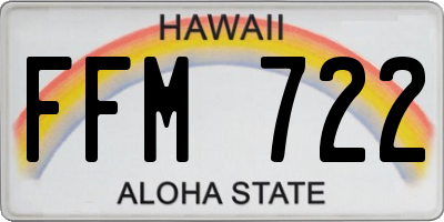 HI license plate FFM722