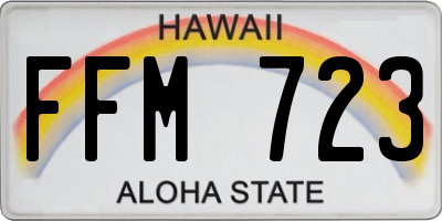HI license plate FFM723