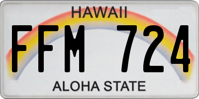 HI license plate FFM724