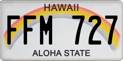HI license plate FFM727