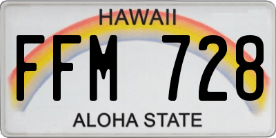 HI license plate FFM728
