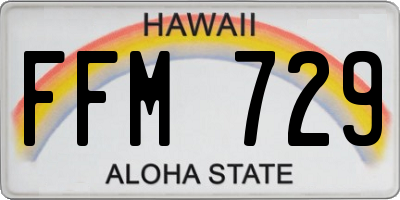 HI license plate FFM729