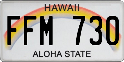 HI license plate FFM730