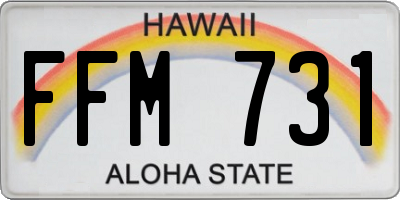 HI license plate FFM731