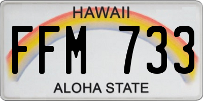 HI license plate FFM733