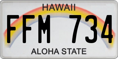 HI license plate FFM734
