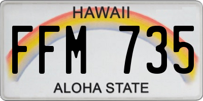 HI license plate FFM735