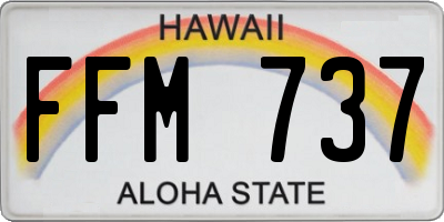 HI license plate FFM737