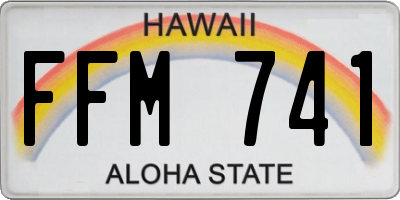 HI license plate FFM741
