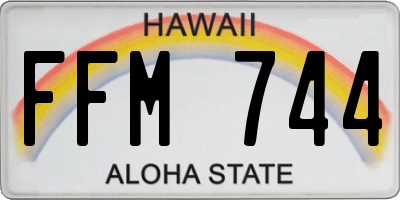 HI license plate FFM744