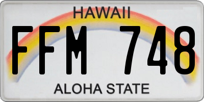 HI license plate FFM748