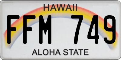 HI license plate FFM749