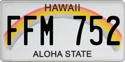 HI license plate FFM752
