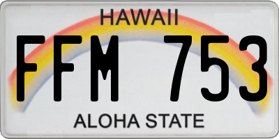 HI license plate FFM753