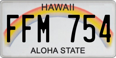 HI license plate FFM754