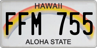 HI license plate FFM755