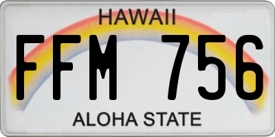 HI license plate FFM756