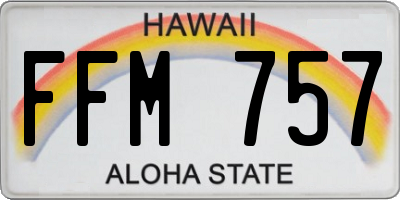 HI license plate FFM757