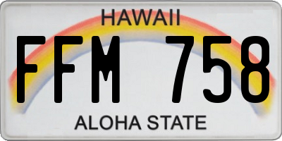 HI license plate FFM758