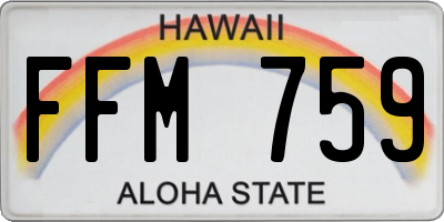 HI license plate FFM759