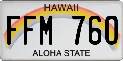 HI license plate FFM760