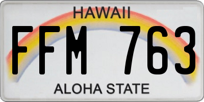 HI license plate FFM763