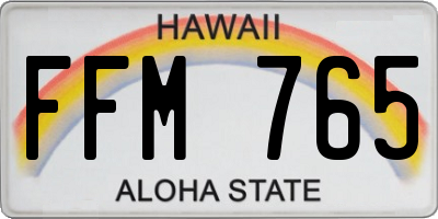 HI license plate FFM765