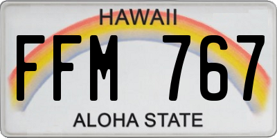 HI license plate FFM767