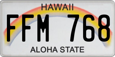 HI license plate FFM768