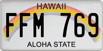 HI license plate FFM769