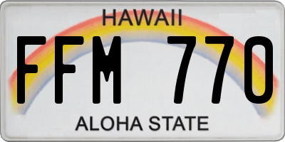HI license plate FFM770