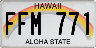HI license plate FFM771