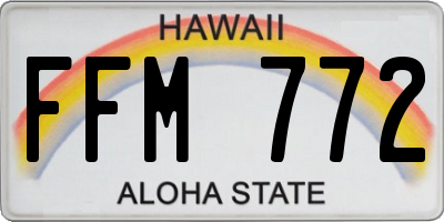 HI license plate FFM772