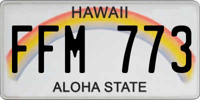 HI license plate FFM773