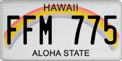 HI license plate FFM775