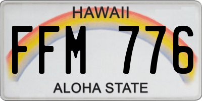 HI license plate FFM776