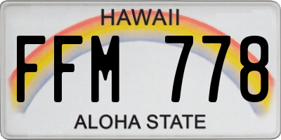HI license plate FFM778